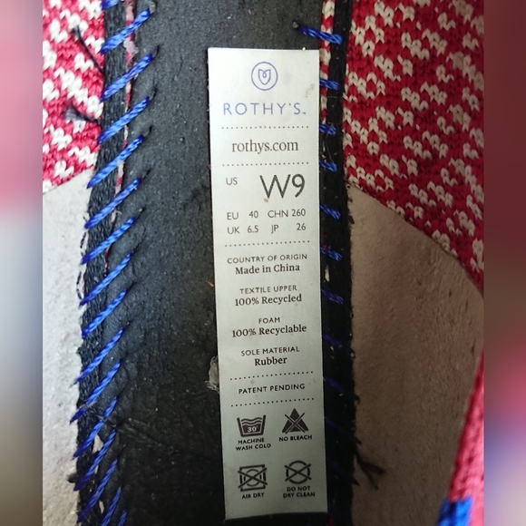 Rothy's The Point Red Apple Honeycomb Knit Flats size 9 - Picture 12 of 12